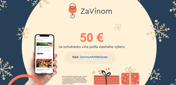 50 € vianočná darčeková poukážka na ochutnávku